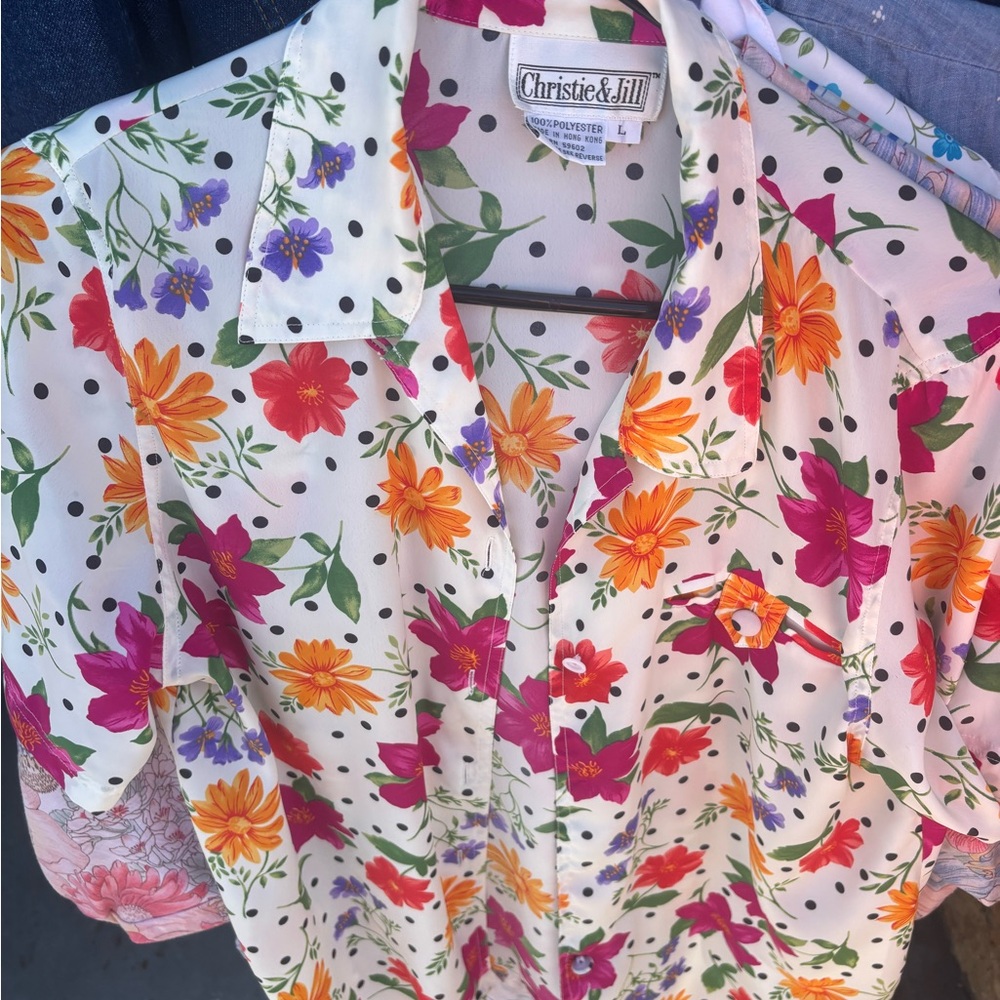 Floral Polka Dot Blouse
